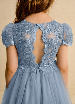 Azazie Puff Sukienki dla dziewczynek sypiących kwiaty Suknia balowa Koronka Tiul Długość kostki Sukienka image8