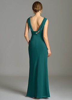 Azazie Kieryn Bridesmaid Dresses Peacock Mermaid Pleated Chiffon Dress image2