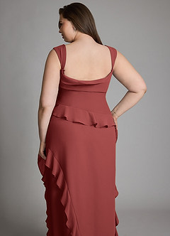Azazie Sloane Bridesmaid Dresses Terracotta A-Line Sweetheart Neckline Chiffon Dress image15