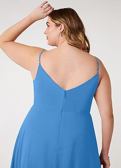 Azazie Daenerys Abiti da Damigella Abito A-Line in Chiffon con Scollo a Cappuccio Blue Jay image12