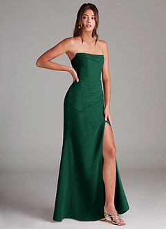 Azazie Leonis Bridesmaid Dresses Emerald Sheath Strapless Chiffon Convertible Dress image8