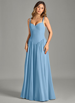 Azazie Evadina Suknie dla druhen Linia A Gorset Szyfon Do ziemi Sukienka image4