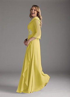 Azazie Jaycee Abiti per la Madre della Sposa Abito A-Line in Chiffon Canarino image3
