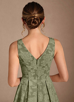 Azazie Fulton Kleider für die Brautmutter A-Linie Plissee Blumen-Burnout Kleid Pistazie image6