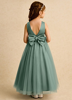 Azazie Lior Flower Girl Dresses Eucalyptus Ball-Gown Pleated Tulle Dress image5