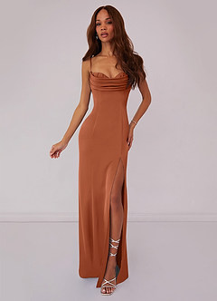 Barbie ♥ Azazie Bridesmaid Dresses Cedar Rose Mermaid Corset Stretch Satin Dress image1