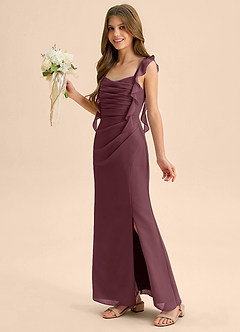 Azazie Jessamine Junior Sangria Mermaid Sweetheart Neckline Chiffon Dress image6