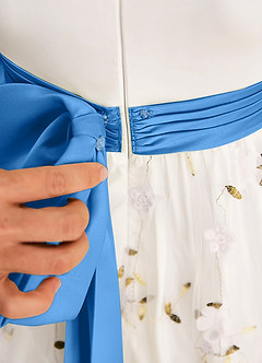 Azazie Pollie Flower Girl Klänningar Klänning A-Linje i Tyll Rosett image7