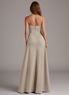 Azazie Wren Bridesmaid Dresses Frost A-Line Strapless Stretch Satin Convertible Dress image5