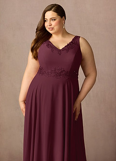 Azazie Devana Mother of the Bride Dresses Cabernet A-Line Sequins Chiffon Dress image9