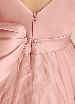 Azazie Pear Blumenmädchenkleider Ballkleid Schleifen Tüll Kleid Rosettenrosa image7
