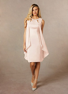 Azazie Viviana Mother of the Bride Dresses Blushing Pink A-Line Sequins Mesh Dress image4