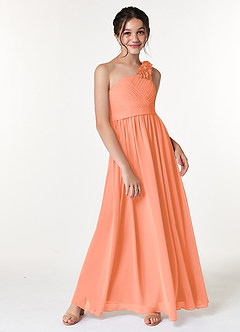Azazie Flower Junior Sunset A-Line Pleated Chiffon Dress image3