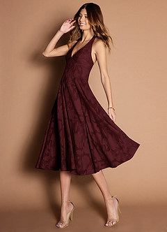 Soraya Wine Midi Dress image3
