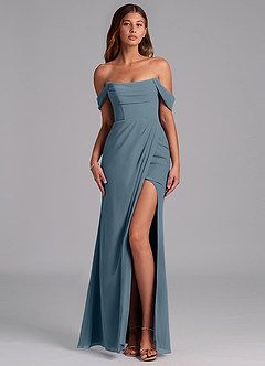 Azazie Johana Bridesmaid Dresses Twilight Mermaid Off the Shoulder Chiffon Convertible Dress image1