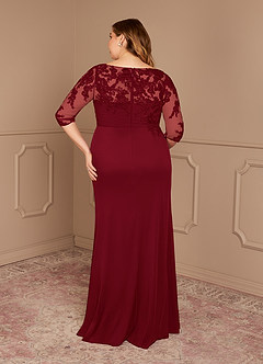 Azazie Alisondra Mother of the Bride Dresses Burgundy Sheath Scoop Lace Lace Dress image11