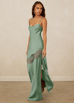 Christian Siriano Bridal for Azazie 1012 Brautjungfernkleider Etui Spitze Stretch-Satin Kleid Matcha image3