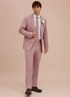 front Ethan Dusty Rose Refined Weave Suit