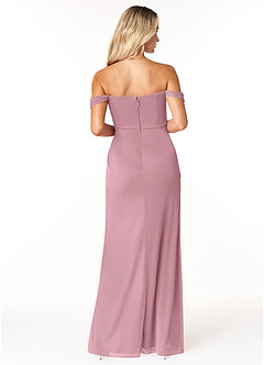 Azazie Tessa Final Sale Vintage Mauve Sheath Sweetheart Off-The-Shoulder Mesh Convertible Dress image6