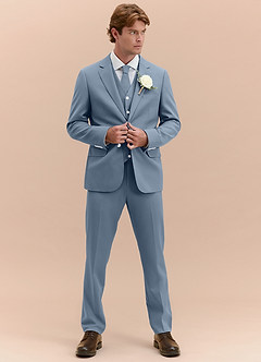 James Dusty Blue Structured Stretch 3-piece suit