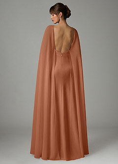 Azazie Stefania Bridesmaid Dresses Bronzer A-Line Stretch Satin Dress image4