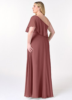 Azazie Lizzy Jurken voor bruidsmeisjes Jurk van Chiffon met A-Lijn One-Shoulder Amethist image11