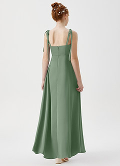 Azazie Rosey Junior Matcha A-Line Sweetheart Neckline Stretch Satin Dress image2