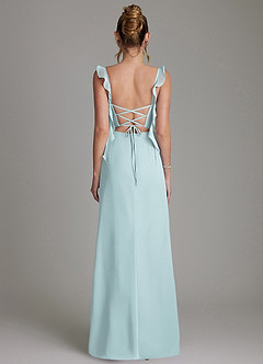 Azazie Jessamine 신부 들러리 드레스 인어 코르셋 쉬폰 바닥 길이 드레스 image7