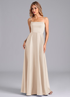 Azazie Elita Bridesmaid Dresses White Alabaster A-Line Pleated Stretch Satin Dress image6