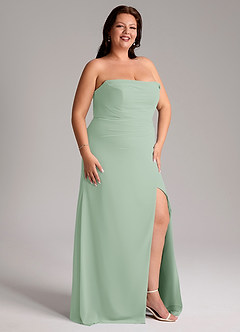 Azazie Leonis Bridesmaid Dresses Agave Sheath Strapless Chiffon Convertible Dress image14