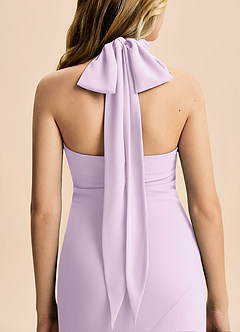 Azazie Velli Junior Meerjungfrau-Linie Hoher Kragen Chiffon Kleid Frostiges Flieder image6