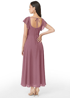 Azazie Bondi Bridesmaid Dresses Vintage Mauve A-Line Ruched Chiffon Dress image5