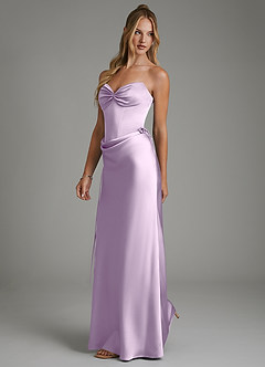 Azazie Natasha Brautjungfernkleider Meerjungfrau-Linie Korsett Stretch-Satin Kleid Frostiges Flieder image6