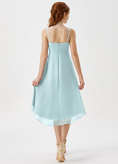 Azazie Mariam Junior Linia A Pofałdowany Szyfon Asymetryczny Młodsza druhna Sukienka image2