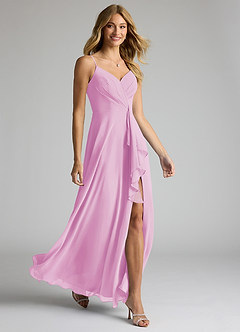 Azazie Akita Abiti da Damigella Abito A-Line in Chiffon Rosa Confetto image2