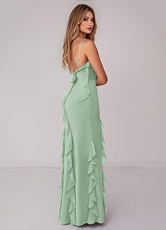 Azazie Malia Bridesmaid Dresses Agave Sheath Ruched Chiffon Dress image5