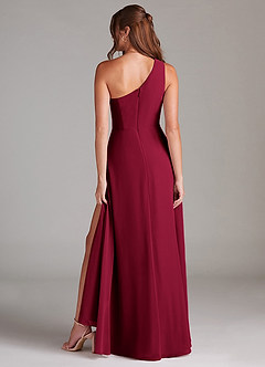 Azazie Brooke Brautjungfernkleider A-Linie One-Shoulder Chiffon Kleid Burgunderrot image13
