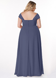 Azazie Kaitlynn Bridesmaid Dresses Stormy Empire Ruched Chiffon Convertible Dress image11