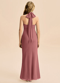 Azazie Velli Junior Meerjungfrau-Linie Hoher Kragen Chiffon Kleid Amethyst image2