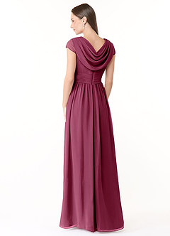 Azazie Organa Bridesmaid Dresses Mulberry A-Line Pleated Chiffon Dress image4