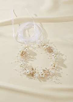 front Cerchietto con perle e fiori