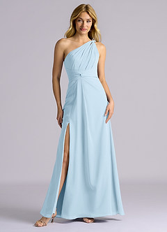 Azazie Isabelle Final Sale Sky Blue A-Line One Shoulder Chiffon Convertible Dress image2