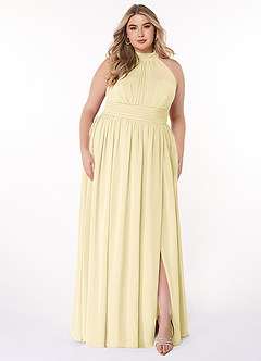 Azazie Iman Suknie dla druhen Linia A Marszczony Szyfon Do ziemi Sukienka image8