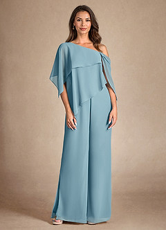 Azazie Halima vestidos de madre de la novia Vestido de Azul Malhumorado de Gasa de Mono/Traje de pantalón con Corte Lateral image7