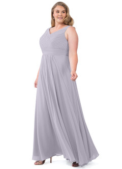 Azazie Pierrette Bridesmaid Dresses Fog A-Line Pleated Chiffon Dress image39