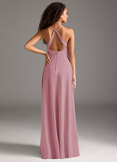 Azazie Davis Final Sale Vintage Mauve A-Line Pleated Stretch Crepe Dress image6