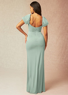 Azazie Tanya Bridesmaid Dresses Agave Mermaid Pleated Mesh Convertible Dress image2