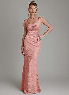 Azazie Agustina Bridesmaid Dresses Rosette Mermaid Corset Floral Burnout Dress image3