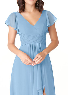 Azazie Omari Suknie dla druhen Linia A Szyfon Do ziemi Sukienka image5