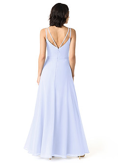 Azazie Janine Bridesmaid Dresses Lavender A-Line V-Neck Chiffon Dress image4
